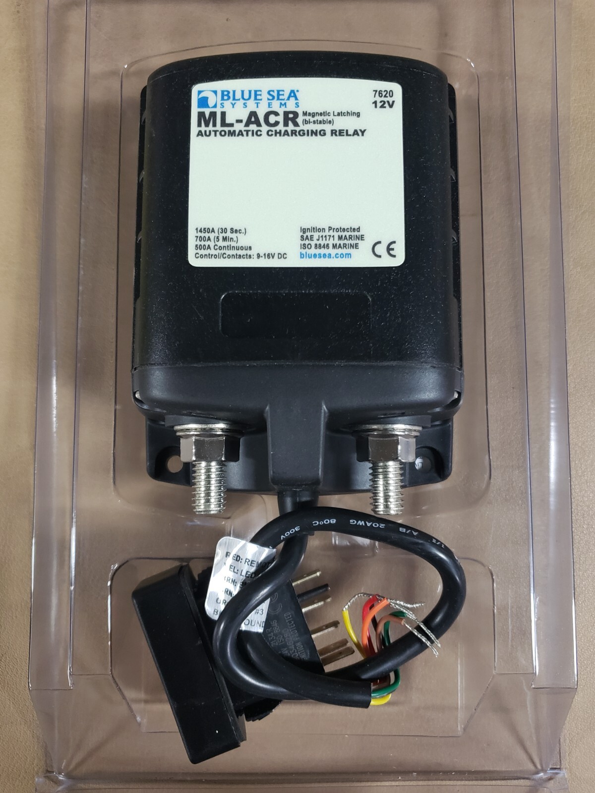 BLUE SEA SYSTEMS 7620 ML-ACR AUTOMATIC CHARGING RELAY – 12V DC 500A