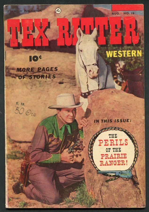 VINTAGE TEX RITTER 1953 #18 WESTERN COMIC BOOK....FAWCETT PUB. VG/FINE