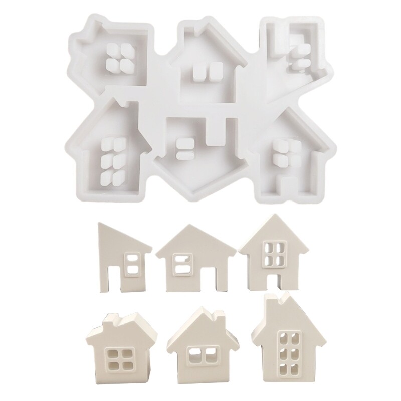 Silicone House Molds for DIY Epoxy Resin Gypsum Decor Crafting