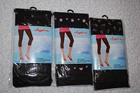 Womens 3 PAIR LOT CAPRI TIGHTS Printed BLACK BACKING Stars Roses Hearts ONE SIZE