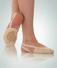 Angelo Luzio 621A Adult 6M Theatrical Pink Twyla II Leather Half Sole Slipper