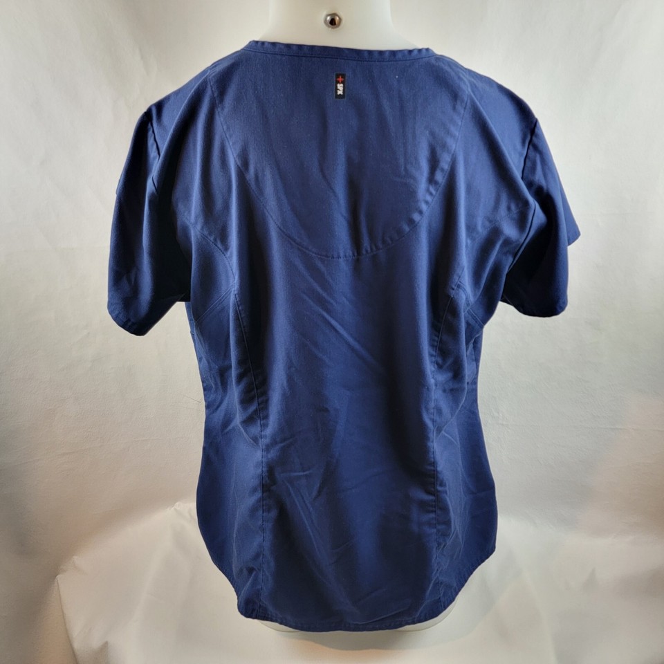 Grey's Anatomy Shirt Womens XL Blue Scrub Top Spandex V Neck Pockets