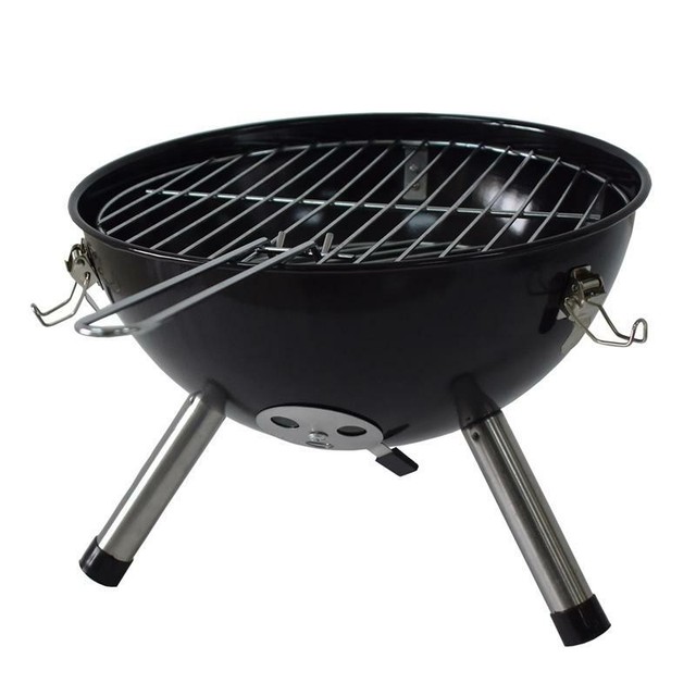 Jumbuck Globe 57cm BBQ Black Charcoal Grill Air Vents Chrome Cooking