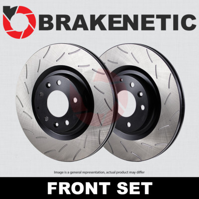 FRONT SET BRAKENETIC Premium RS Slotted Brake Disc Rotors JCW BNP34186.RS