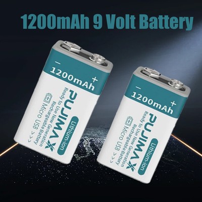 9V 1200mAh Li-ion USB Rechargeable Battery Pack Lot