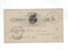 1887 UX9 Postal Cards, Cheshire Ohio, Fancy Crossroads Killer