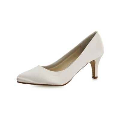 DESIGNER BRAUT SCHUHE RAINBOW CLUB GR 36 IVORY SATIN PUMP EINFÄRBBAR ELSA LOTTIE