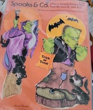 Vintage Halloween American Greeting Corp Year 1979, 5 Die Cuts Made In USA, IOP