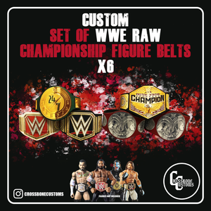 Custom Wwe Raw Belts Set X6 For Mattel Jakks Hasbro Elite Figures Ebay