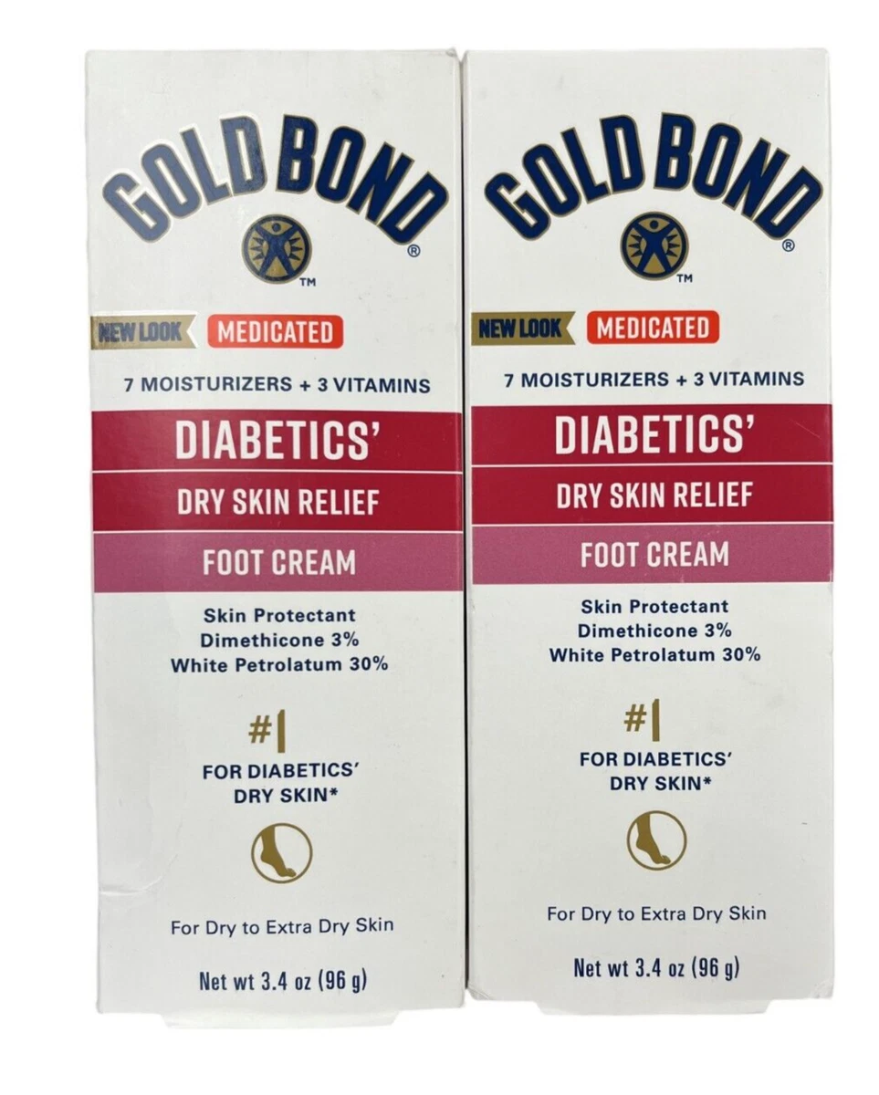 Gold Bond Diabetic Skin Relief FOOT Cream 3.4 oz 2 pack