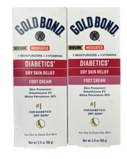 Gold Bond Diabetic Skin Relief FOOT Cream, 3.4 oz ( 2 pack ) ^^ box may vary