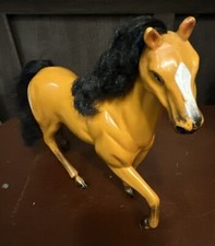 Vintage KID KORE HORSE 1993 tan brown 8" figure plastic w/brushable mane-tail