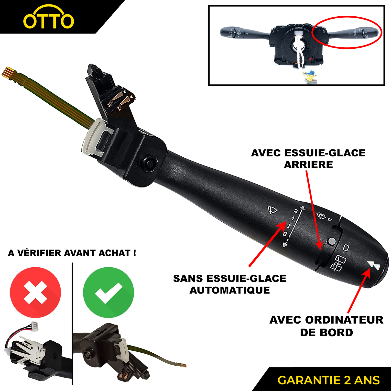 Commutateur d'essuye glace COM2000 pour corriger les pannes de Berlingo