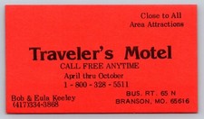 Vintage Business Card Traveler's Motel Keeley Branson Missori