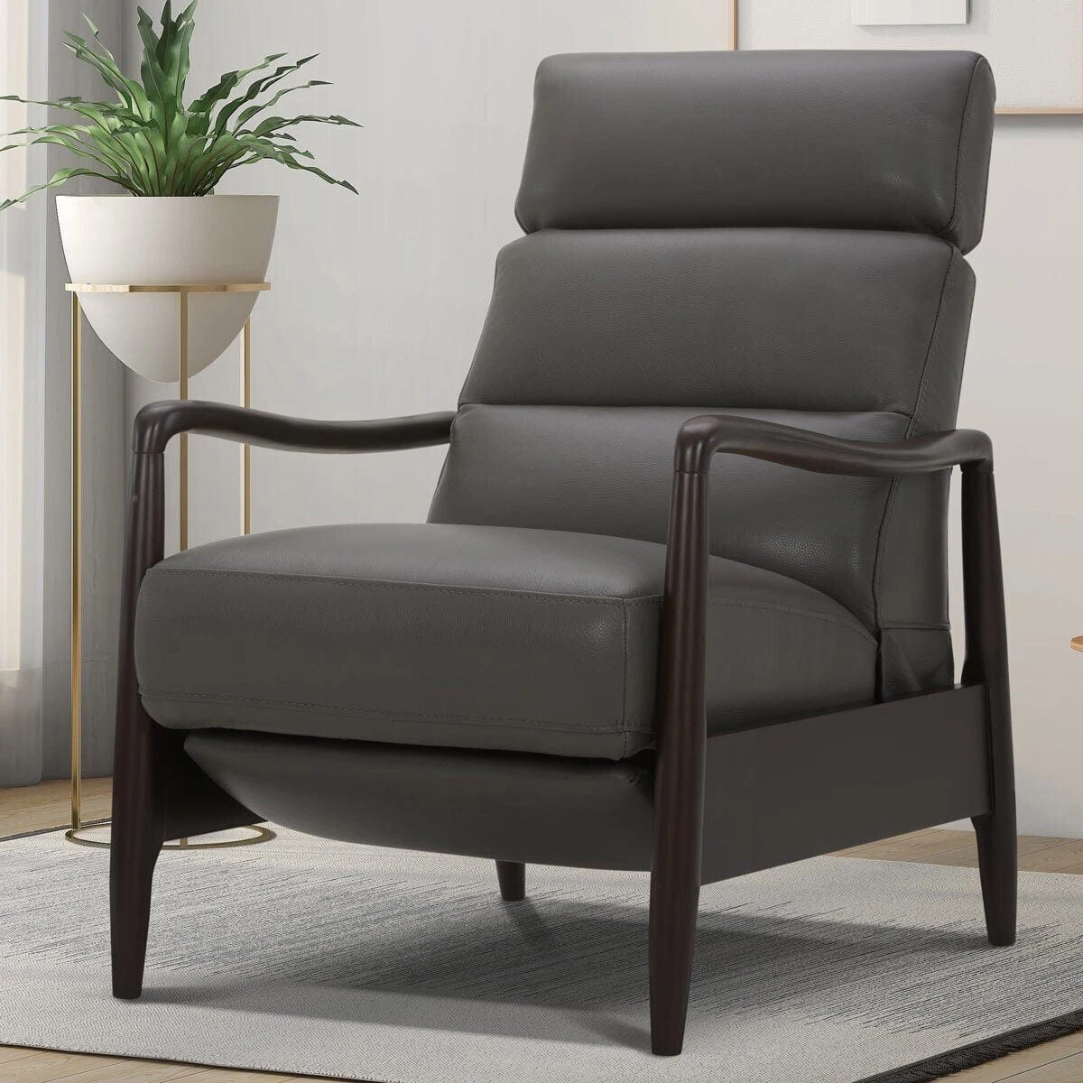 Leather pushback recliner sale