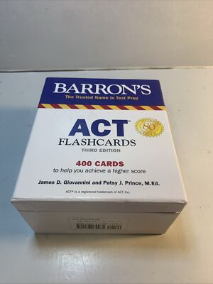 3rd Edition  ACT Flashcards Barron's Test Prep - 400 cards James D Giovannini