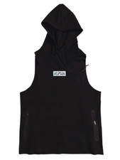 Men  s Gym Tank Sleeveless Hoodie   Cotton Blend, Athletic Fit, Sizes S  2XL
