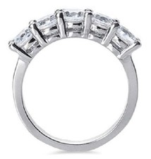 1.00 ct 5 Stone Diamond Platinum Wedding Ring Anniversary band 5 x 0.20 ct each