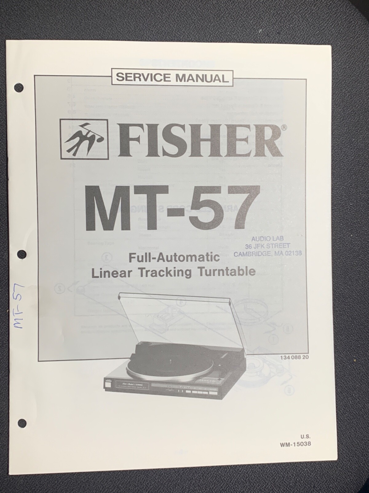Fisher MT-57 Full Auto Linear Tracking Turntable Service Manual Original