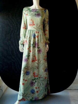 Hallhuber Donna Kleid Maxikleid Blumen Hellgrun Gr 38 Gb10 Neu Ebay 