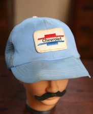 Chevrolet Dealer trucker hat Mesh Snapback USA Patch GM car blue vintage
