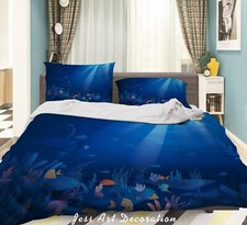 3D Seabed Fish Seaweed Coral Quilt Cover Set Duvet Cover Bedding Pillowcases