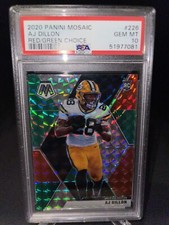 Mosaic NFL Packers AJ Dillon Red Green Choice Rookie Card *GEM MINT PSA 10*