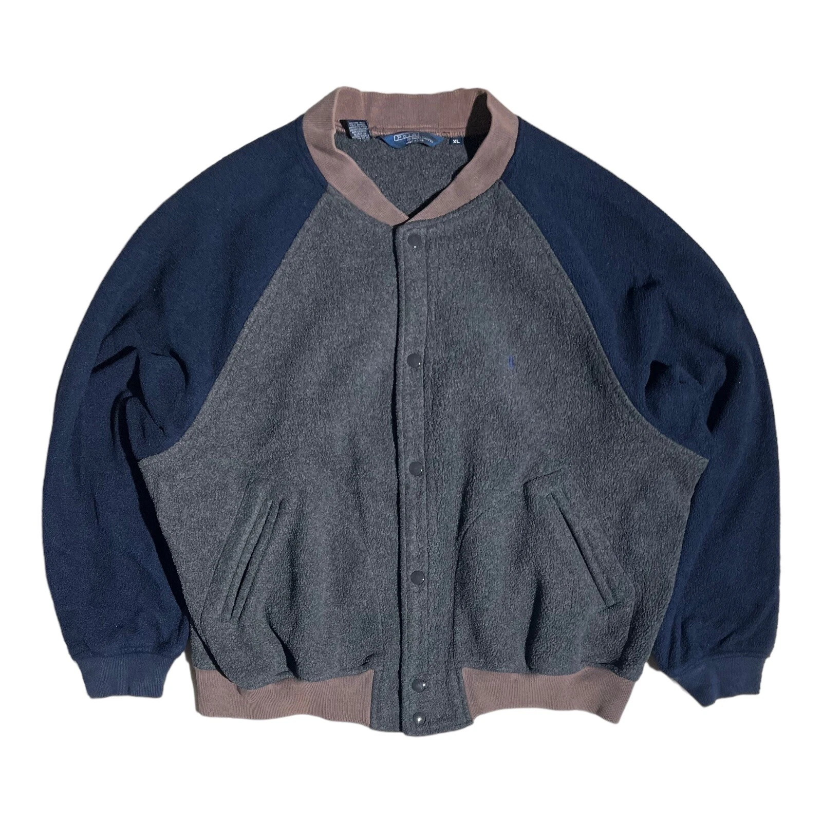 VTG Polo Ralph Lauren Fleece Bomber Jacket Men’s Size XL