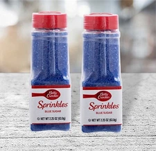 2 Betty Crocker Decoration Blue Shimmer Sugar Gems ~ Sprinkles ~2.25.oz Each
