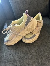 Nicole Miller New York Brita Woven Mixed Media Platform Sneakers Sz 7.5 LIKE Nw