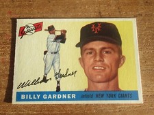 1955 TOPPS BILLY GARDNER #27 ROOKIE CARD NY GIANTS HIGH GRADE NO CREASES WOW!!. rookie card picture