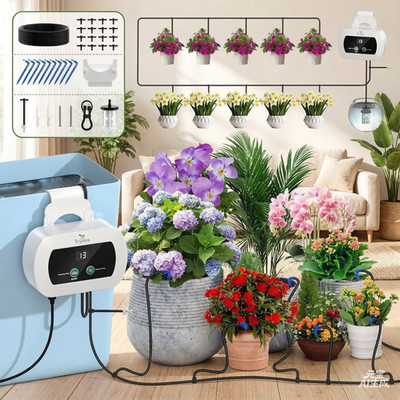 50ft Automatic Plant Watering System Auto Timer for Indoor/Outdoor Potted Plant