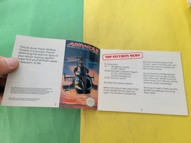 Manual de instrucciones Airwolf solo Nintendo NES