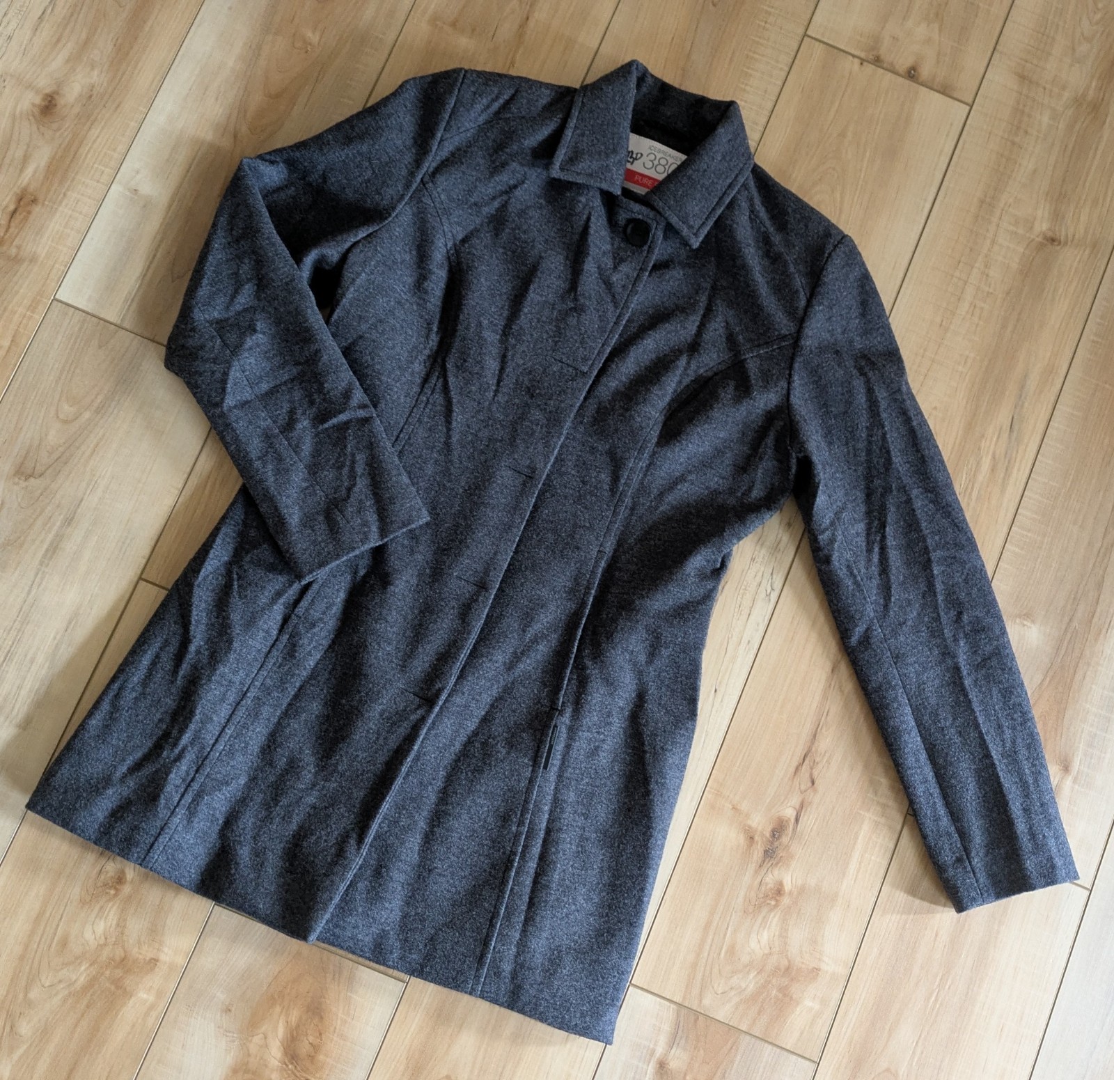 Icebreaker Women's Medium Merino Wool Full Zip Button Coat - Gray