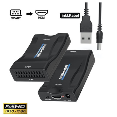 HDMI to Scart Converter Adapter Converter AV Scaler Converter 1080P HD TV NEW