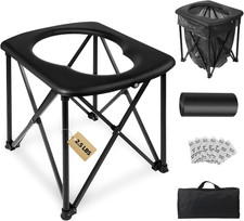 15.6'' Portable Toilet for Camping, Ultralight Foldable Camping Toilet 2-Second