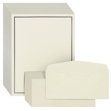 Premium Stationery Paper Set with Envelopes Ecru and Black 48-Pack