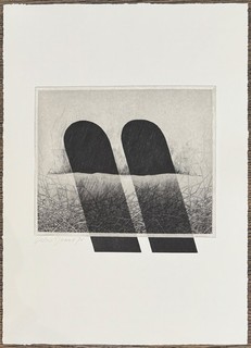 Herbert Bessel etching on laid paper 1976 autographed and dated