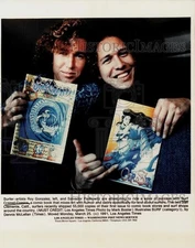1991 Press Photo Surfer-Artists Roy Gonzales & Salvador Paskowitz - sap76706