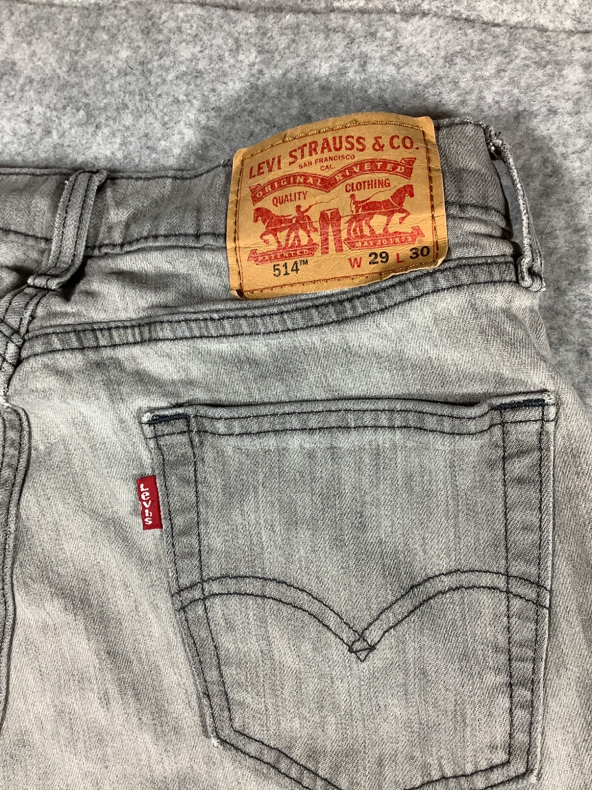Levi’s 514 Slim Straight Stretch Jeans W30 L29 Grey Sku 296 image 2