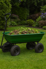 75L Garden Dump Cart Wheelbarrow 300kg Tipping Trolley Allotment Trailer