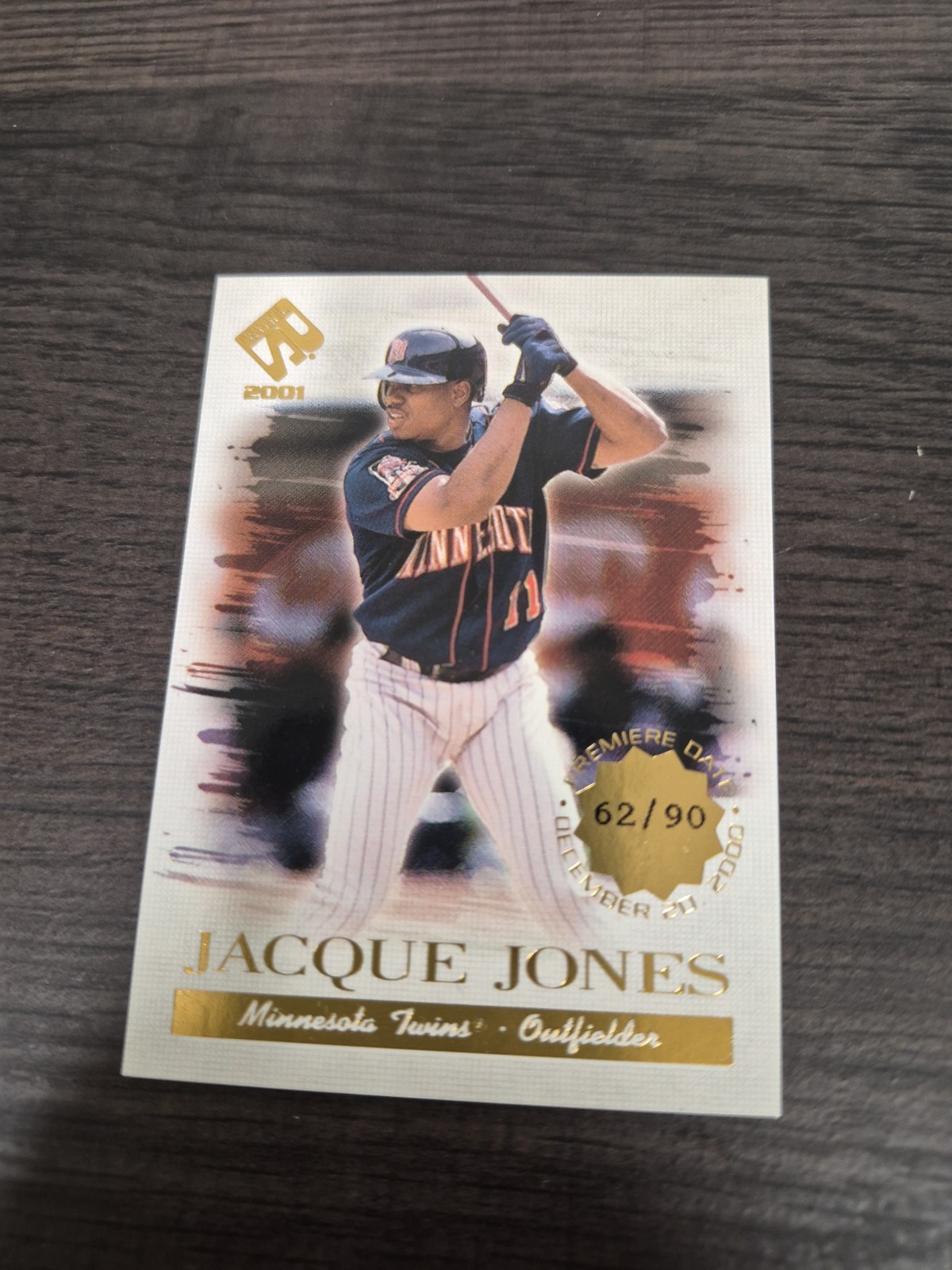 2001 Pacific Jacque Jones Premiere Day Insert # 62/90 Twins