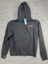 Adidas Hoodie Mens Medium Black Pullover Fleece Sweatshirt Trefoil Logo
