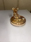 Vintage JEANETTE Carnival Glass Jar SCOTTY DOG Marigold LID ONLY