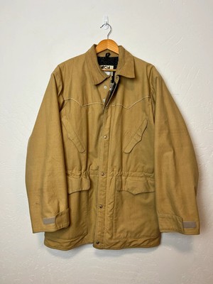 Vtg 90s Schaefer Outfitter Sherpa Cotton canvas Lined Canvas Field Coat - L