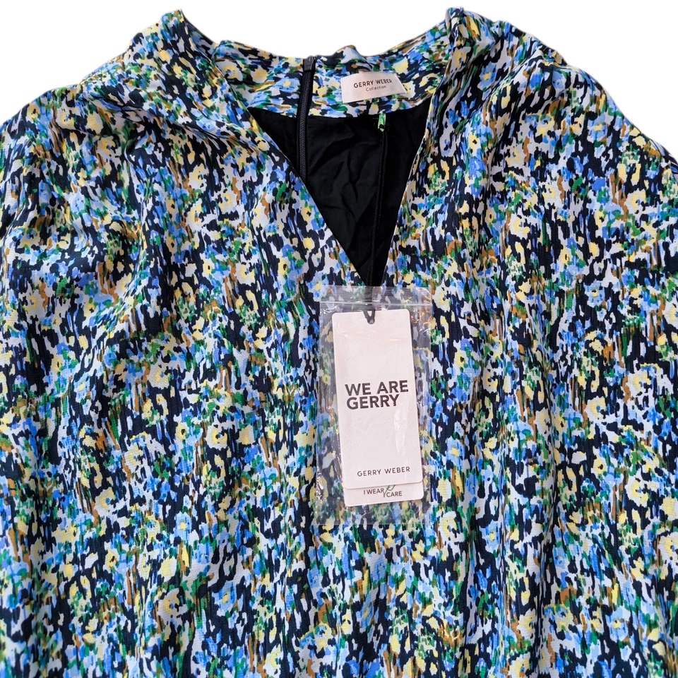 GERRY WEBER COLLECTION Damen Maxikleid Gr 48 Langarm V-Ausschnitt Bunt NEU - Bild 3 von 4