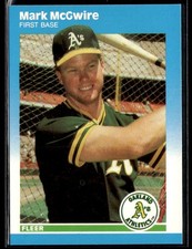 1987 Fleer Update #U-76 Mark McGwire Athletics Baseball Card 2603D