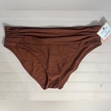 Women's Shade  Shore Mid Rise Medium Coverage Swim Bottom Womens XL Brown NWT