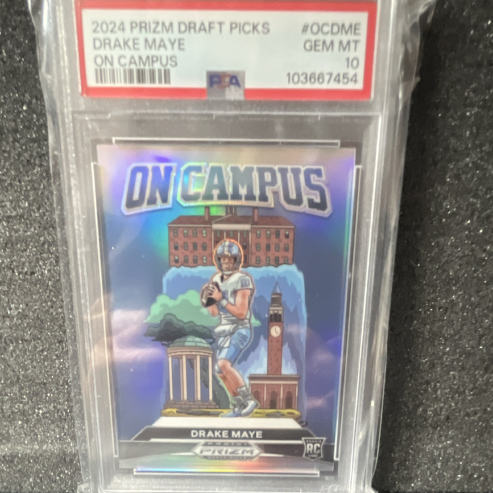 Drake Maye Panini Prizm Draft Picks on Campus #OCDME Base