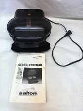 George Foreman Black 2-Serving Electric Grill Small GR10B - Tested And Working
